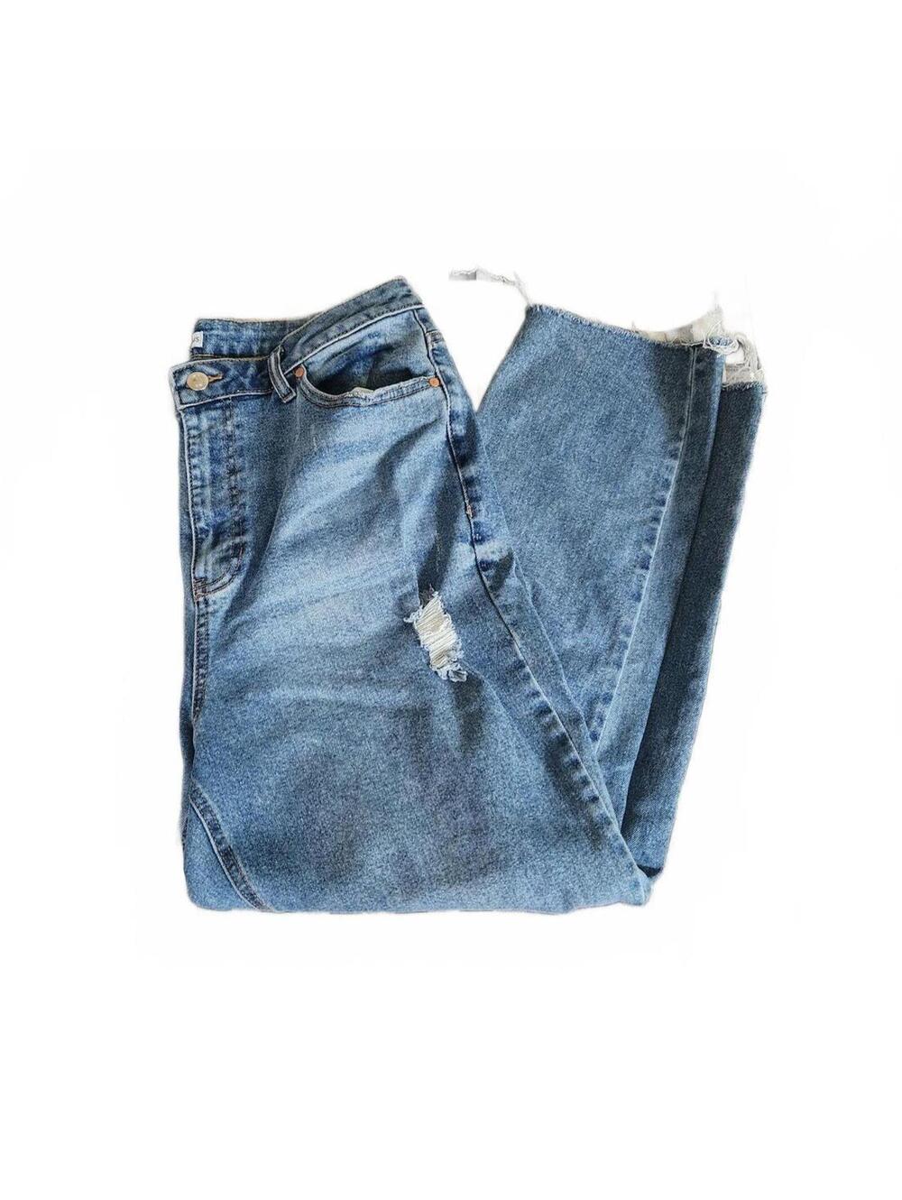 And Now This distressed high-rise mom jeans